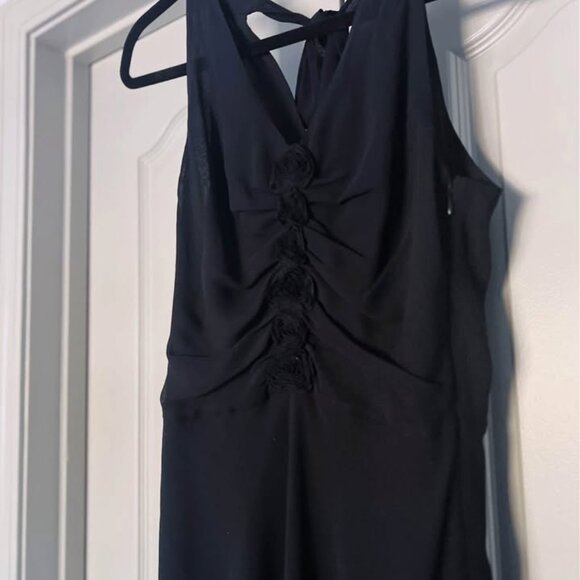 🖤 90s-Style Ann Taylor Black Silk Flounce Dress – Size 6 🖤 - Picture 2 of 8